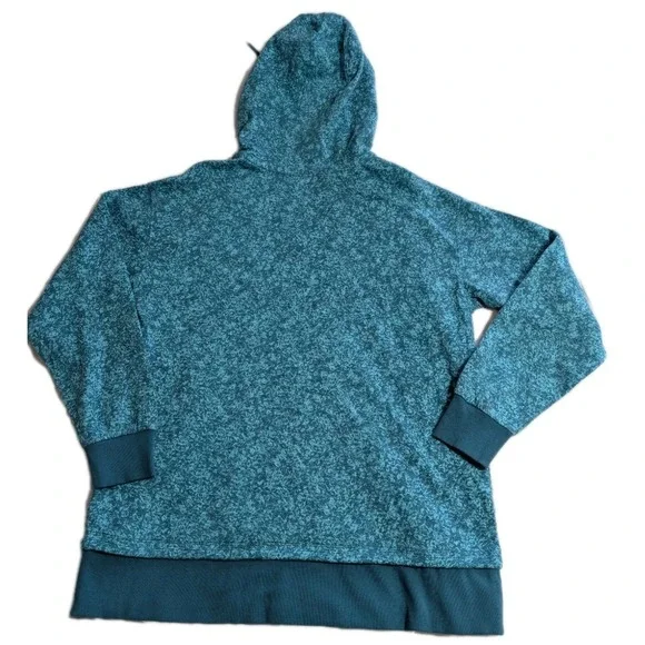 Athleta Womens Pullover Hoodie Small Teal‎ Heathered V Neck Athleisure - Picture 6 of 8
